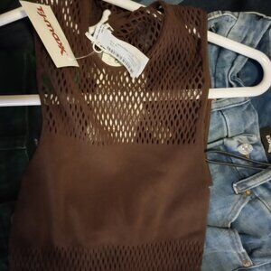 Zara NWT Brown Body Suit